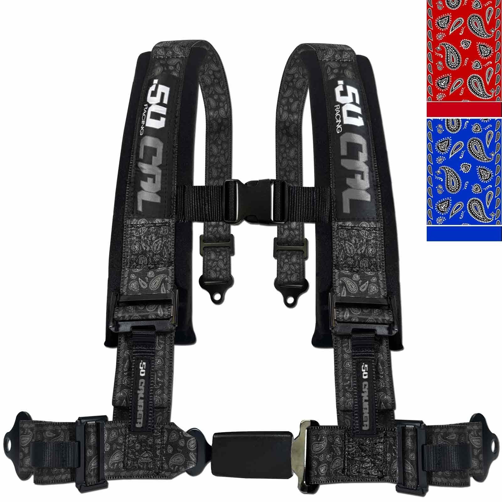 Photo of 4 Point Seat Belt Harness With Push Button Release by 50 Caliber Racing - Premium Harnesses for UTVs / Side by Sides