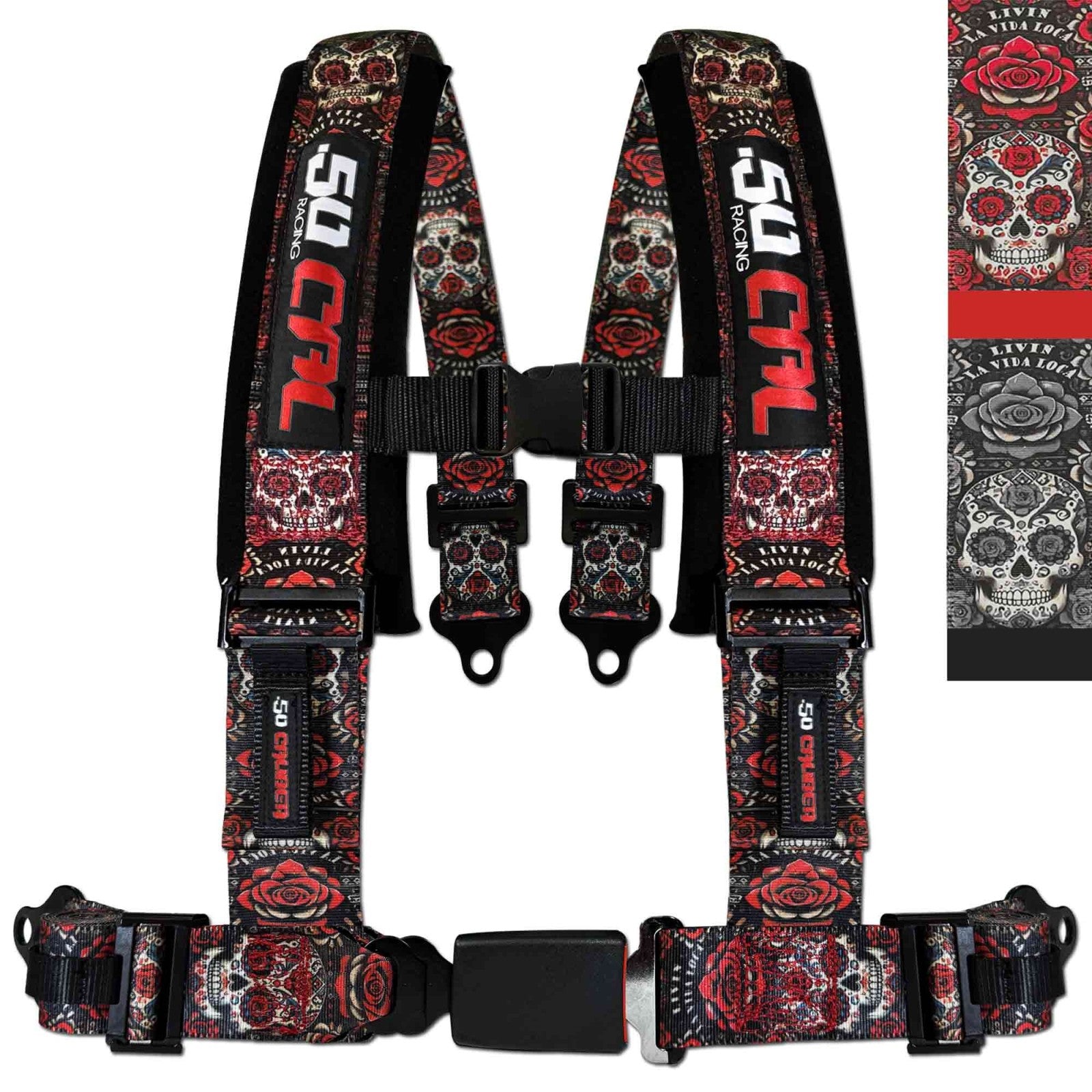 Photo of 4 Point Seat Belt Harness With Push Button Release by 50 Caliber Racing - Premium Harnesses for UTVs / Side by Sides
