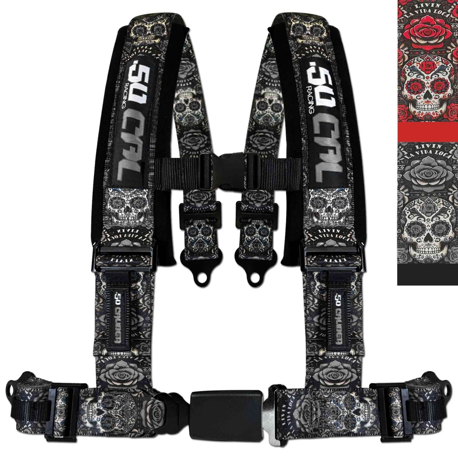 Photo of 4 Point Seat Belt Harness With Push Button Release by 50 Caliber Racing - Premium Harnesses for UTVs / Side by Sides