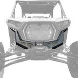 Front view of DRT upper bumper fitted around the OEM winch on a Polaris RZR XP S