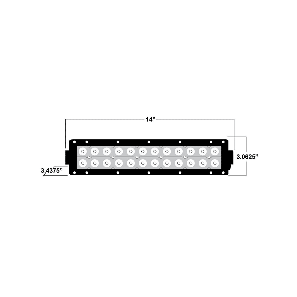 Photo of Dual Row LED Lightbar 14 Inch by AJK Offroad - Premium for UTVs / Side by Sides