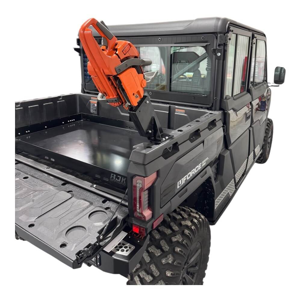 CF Moto UForce U10 Chainsaw Mount - Heavy Duty + Easy Install (Fits Bed Rail)