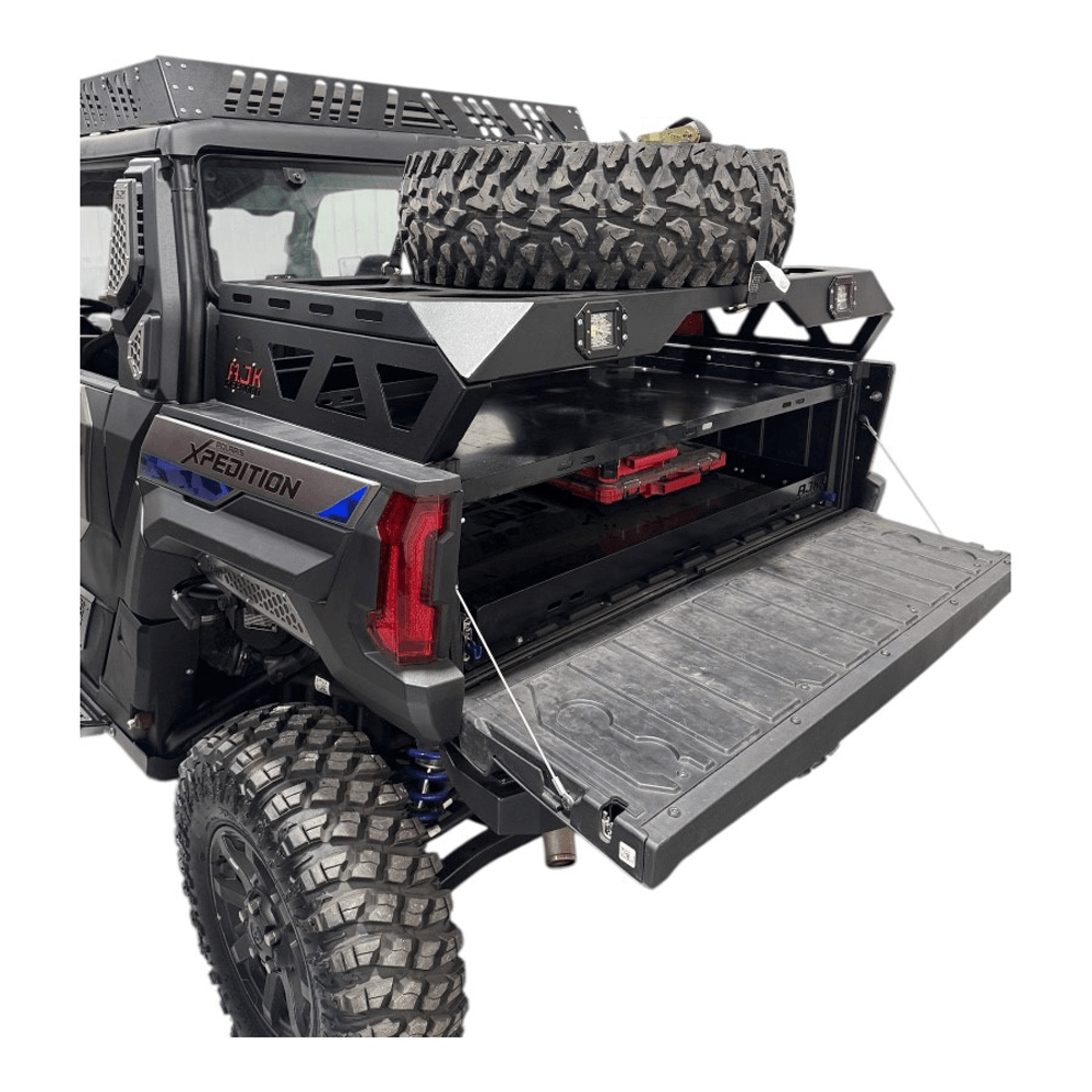 Photo of Polaris Xpedition Spare Tire Carrier / Bed Rack by AJK Offroad - Premium for UTVs / Side by Sides