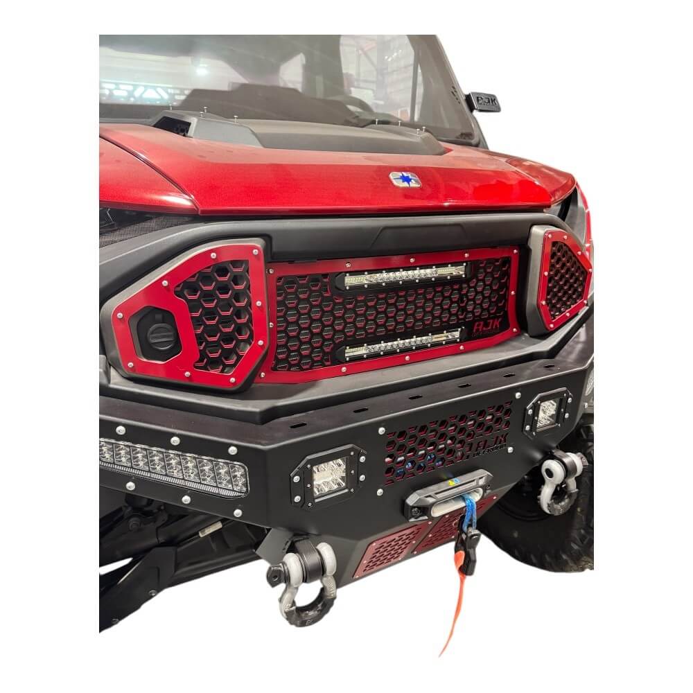 Photo of Polaris Ranger 1500XD Grill With Lights by AJK Offroad - Premium for UTVs / Side by Sides