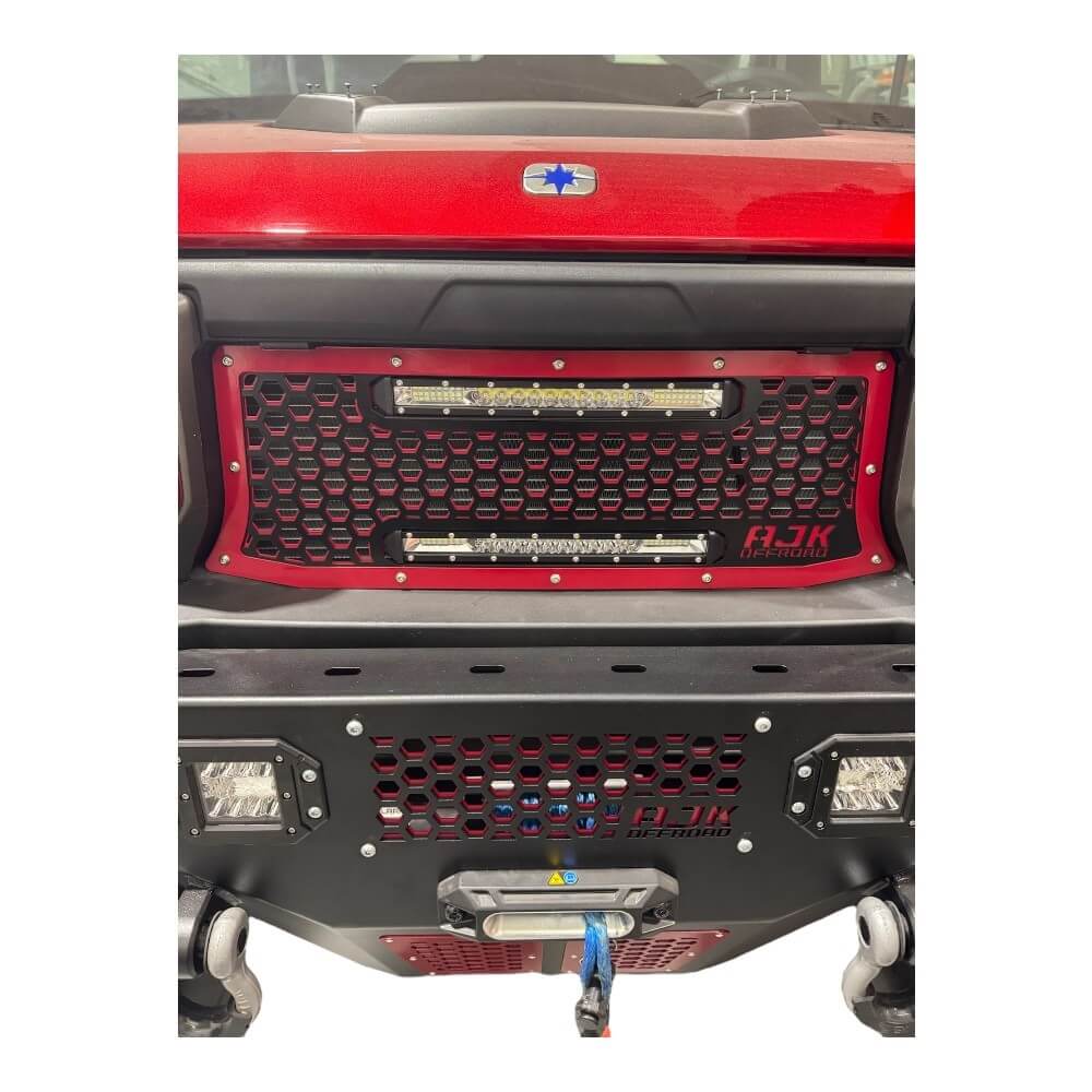 Photo of Polaris Ranger 1500XD Grill With Lights by AJK Offroad - Premium for UTVs / Side by Sides