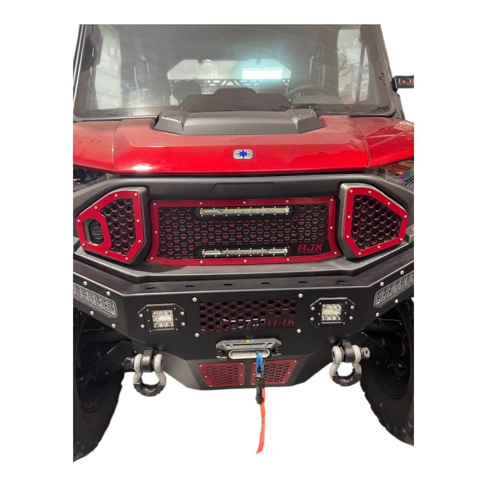 Photo of Polaris Ranger 1500XD Grill With Lights by AJK Offroad - Premium for UTVs / Side by Sides