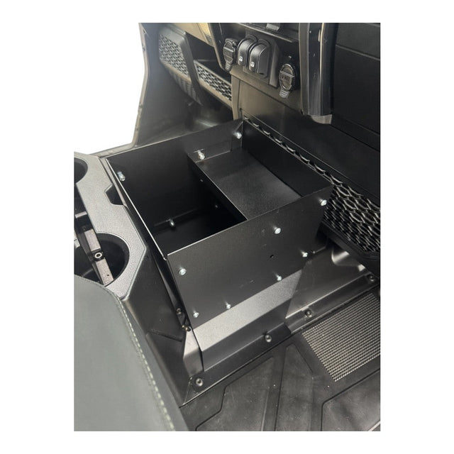 Photo of Polaris Ranger 1500XD Front Seat Center Floor Storage by AJK Offroad - Premium for UTVs / Side by Sides