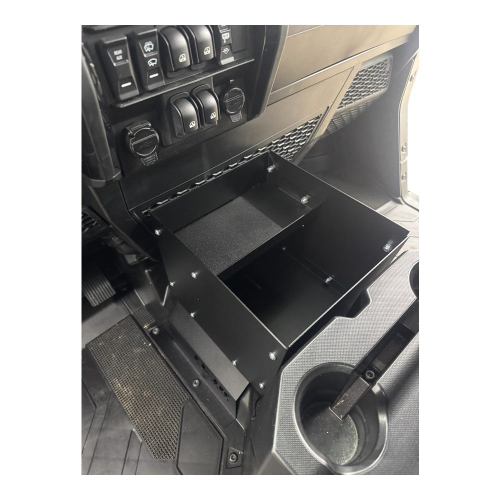 Photo of Polaris Ranger 1500XD Front Seat Center Floor Storage by AJK Offroad - Premium for UTVs / Side by Sides