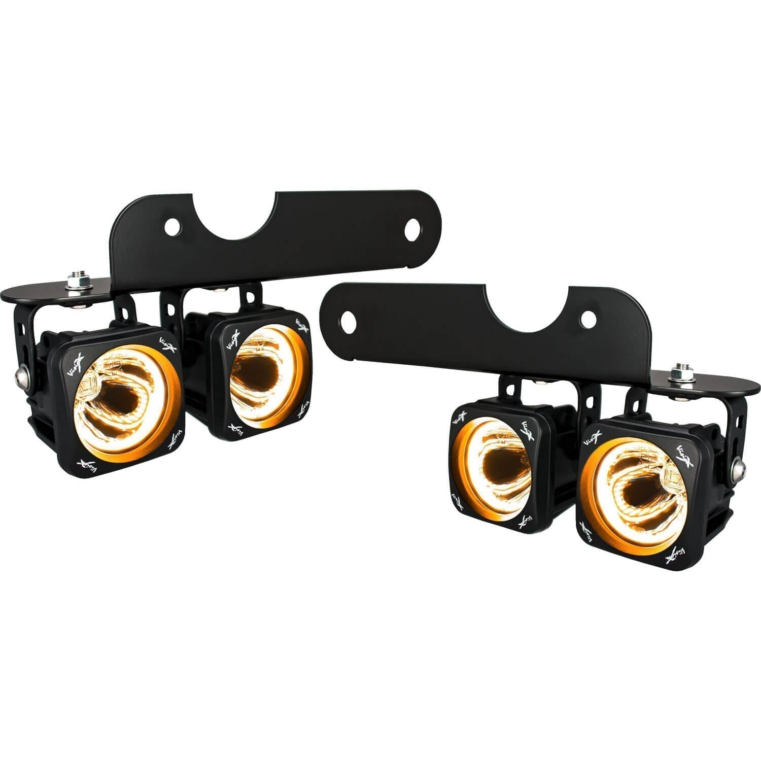 Photo of 2017-2020 Ford F-150 Raptor LED Halo Fog Light Kit With Optimus Amber Halo Lights by Vision X Off-Road - Premium Vehicle Specific Kit for UTVs / Side by Sides