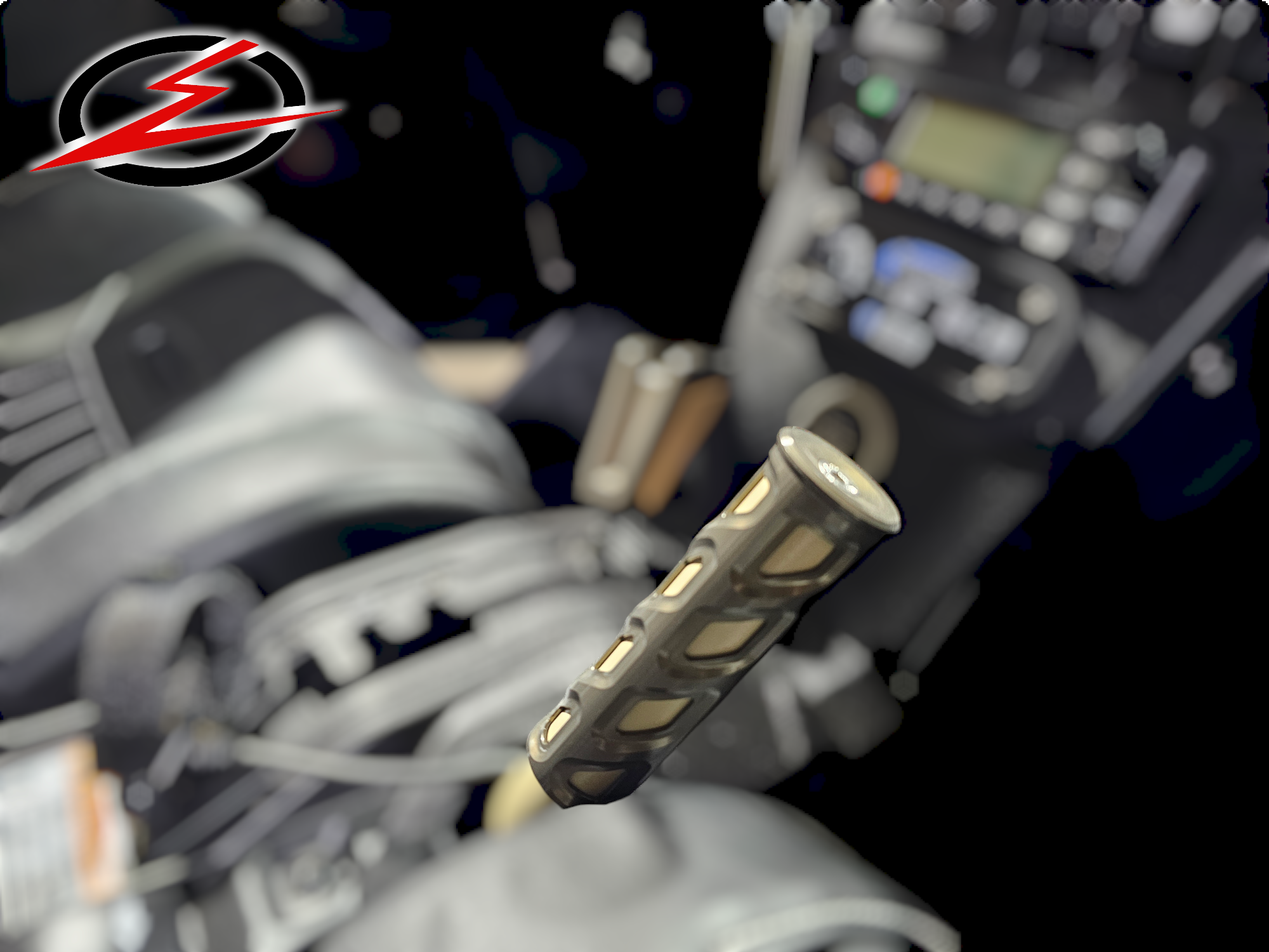 Photo of 2017 to Current Can-Am X3 Maverick EOD Grab Handle Anodized Gun Metal Finish by Elektric Offroad - Premium 2017+ Can Am X3 Maverick EOD Radius Rod Plate with Tow Hook Gun Metal for UTVs / Side by Sides