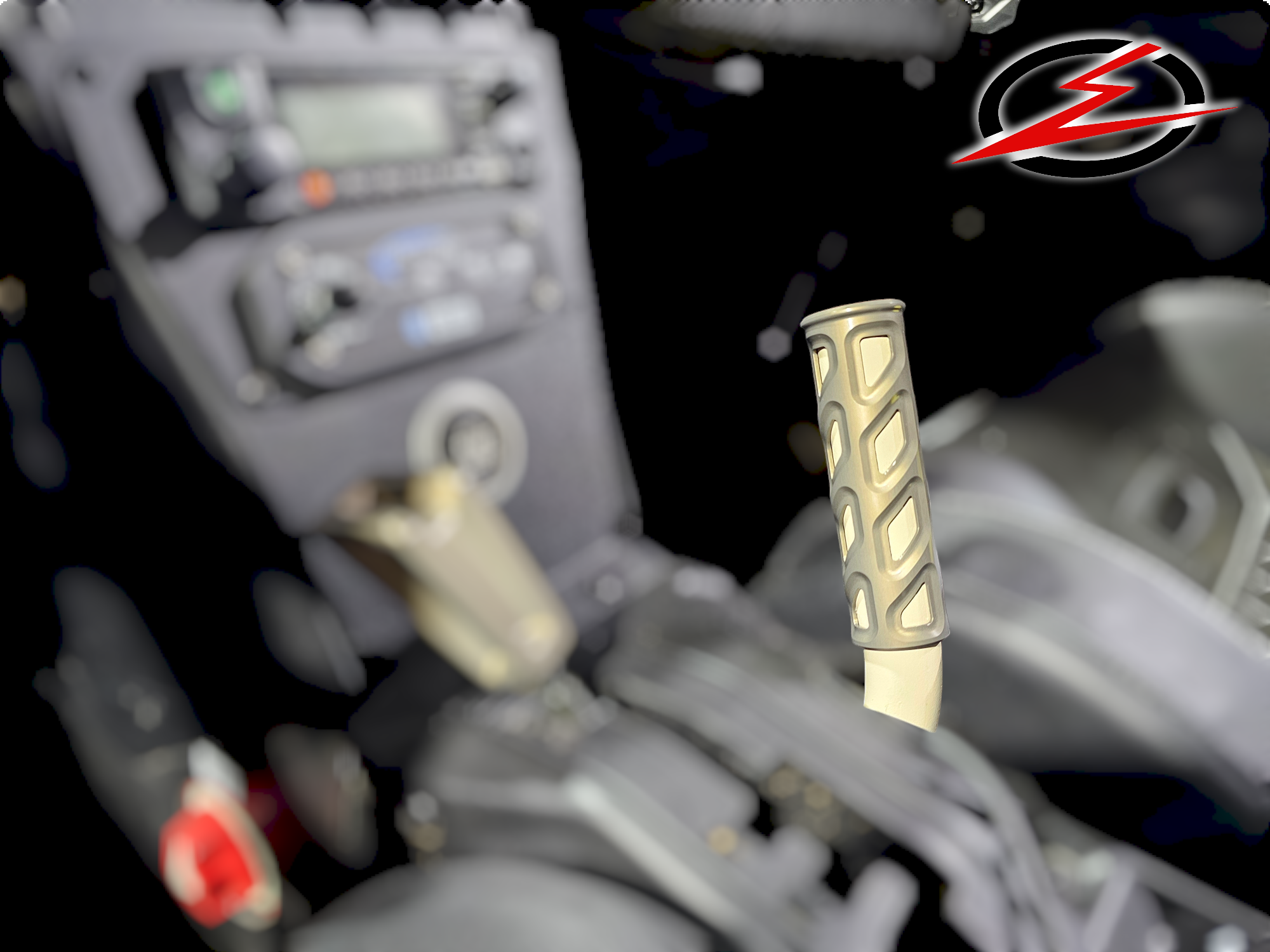 Photo of 2017 to Current Can-Am X3 Maverick EOD Grab Handle Anodized Gun Metal Finish by Elektric Offroad - Premium 2017+ Can Am X3 Maverick EOD Radius Rod Plate with Tow Hook Gun Metal for UTVs / Side by Sides