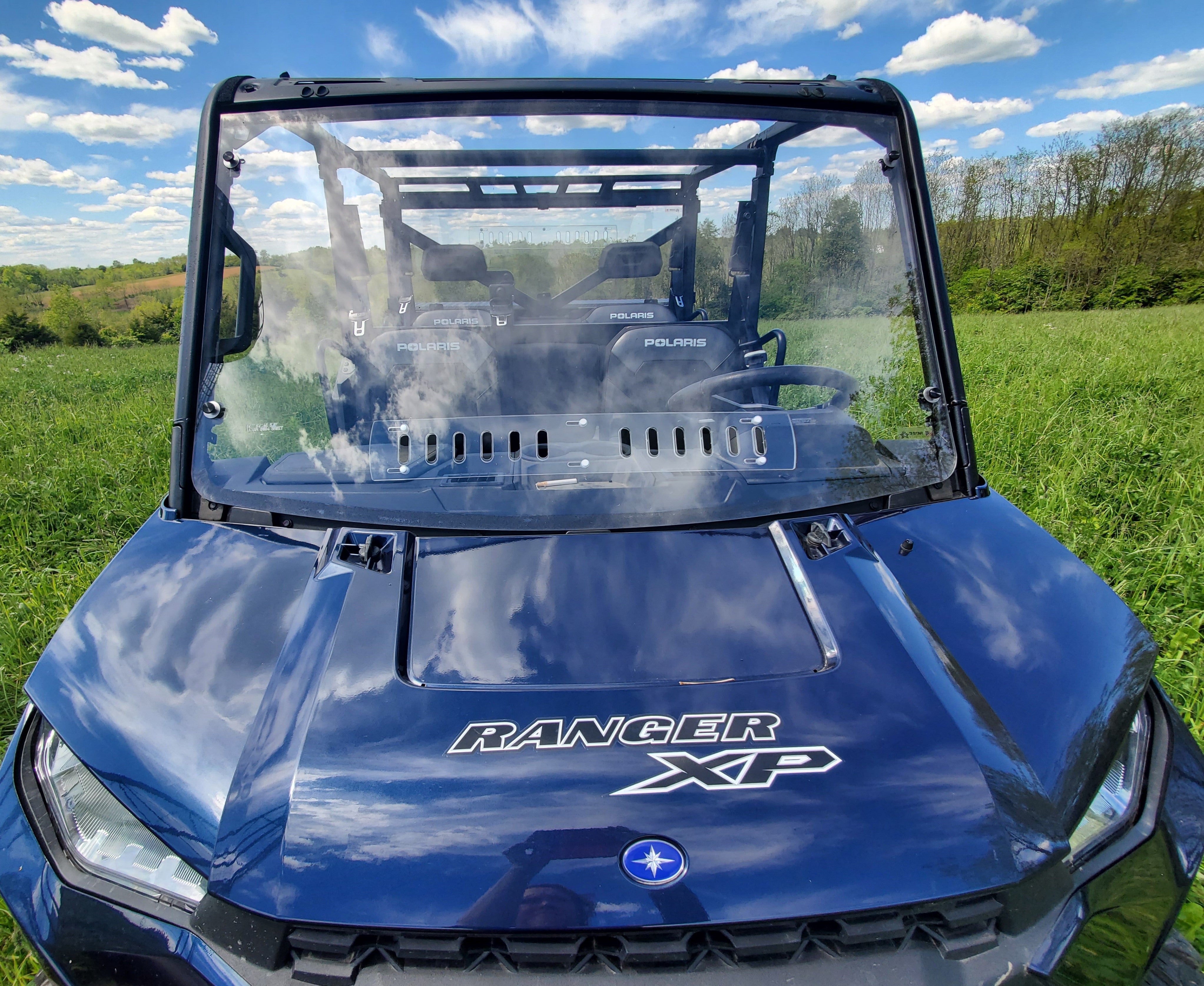 Photo of Polaris Ranger Crew 1000 - 2 Pc Windshield with Vent and Clamp Options by 3 Star UTV - Premium Windshields for UTVs / Side by Sides