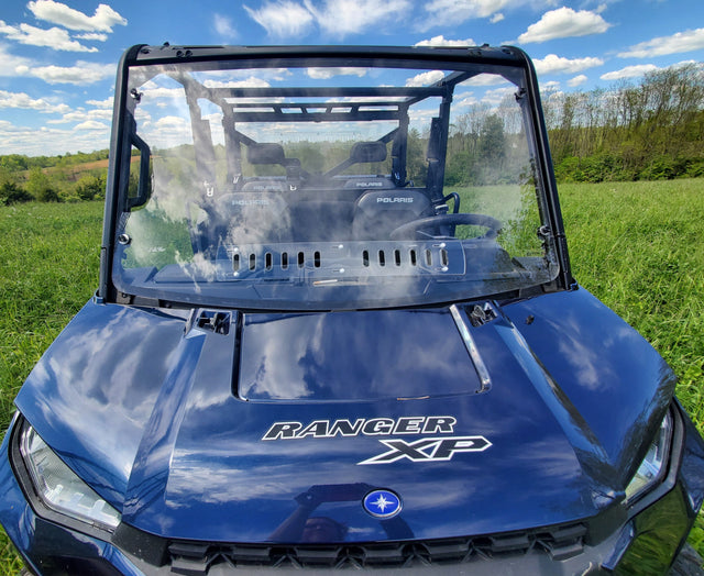 Photo of Polaris Ranger Crew 1000 - 2 Pc Windshield with Vent and Clamp Options by 3 Star UTV - Premium Windshields for UTVs / Side by Sides