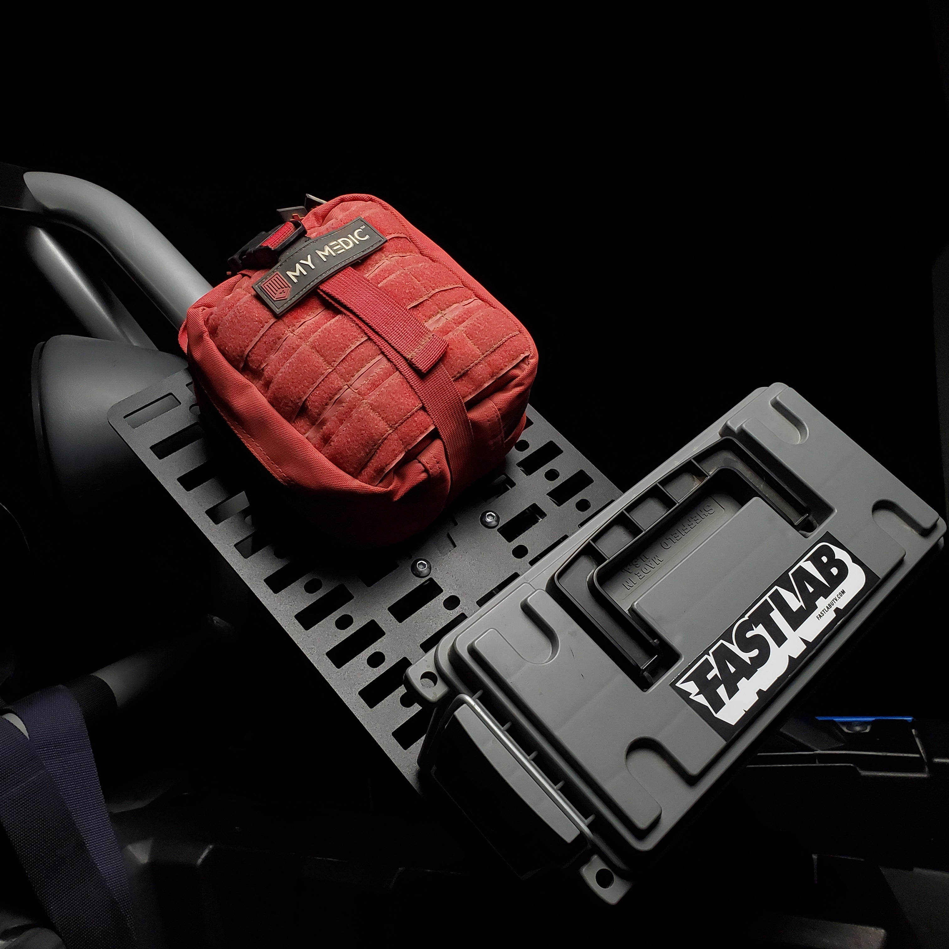 Photo of FastLab Universal Tube Clamp Molle Plate by FastLab UTV - Premium UNIVERSAL STORAGE for UTVs / Side by Sides