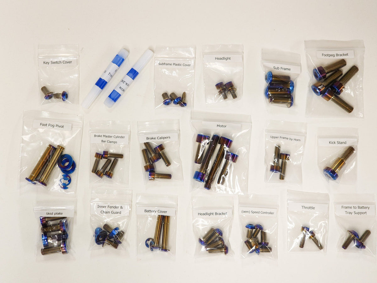 Surron Titanium Chassis Bolt Kit by Warp 9 Racing