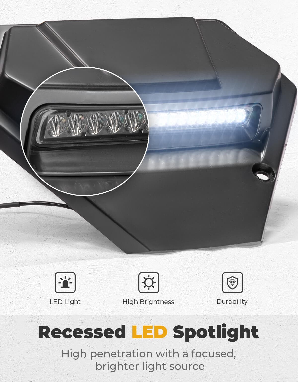 Photo of UTV Hood Scoop with Light for CFMOTO ZForce 950 2020+ by Kemimoto - Premium for UTVs / Side by Sides