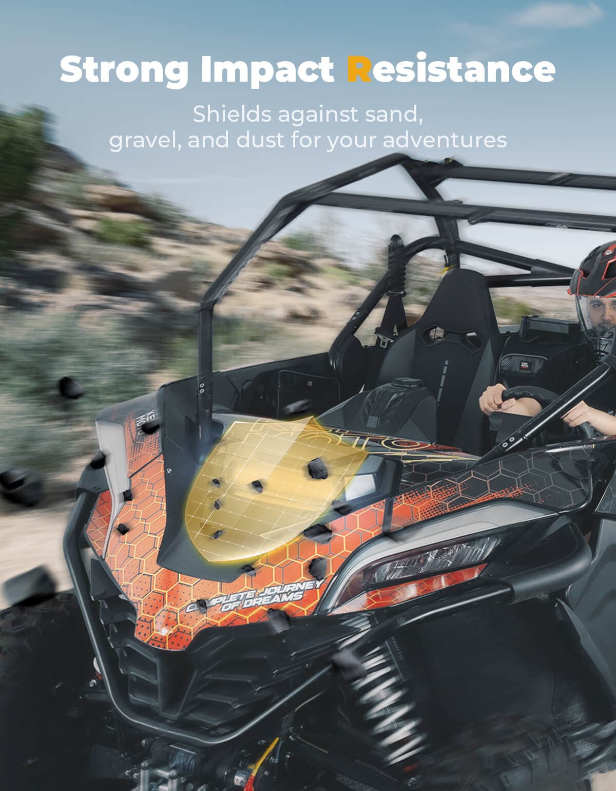 Photo of UTV Hood Scoop with Light for CFMOTO ZForce 950 2020+ by Kemimoto - Premium for UTVs / Side by Sides