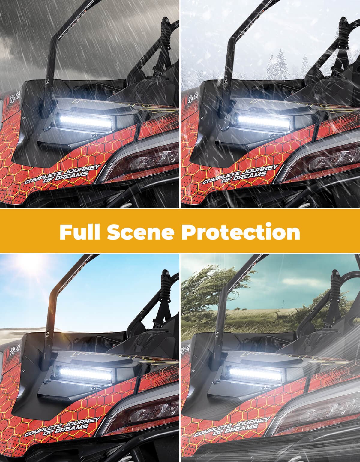 Photo of UTV Hood Scoop with Light for CFMOTO ZForce 950 2020+ by Kemimoto - Premium for UTVs / Side by Sides