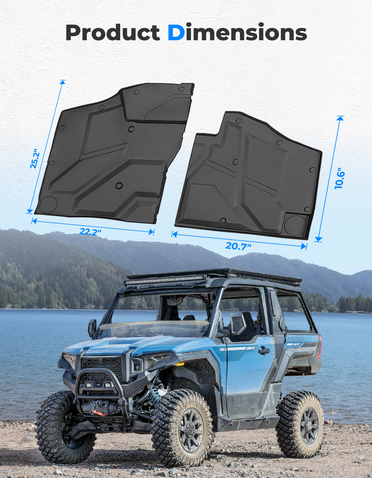 Photo of Front TPE Floor Mat for Polaris Xpedition XP/ADV/XP 5/ADV 5 2024+ by Kemimoto - Premium for UTVs / Side by Sides