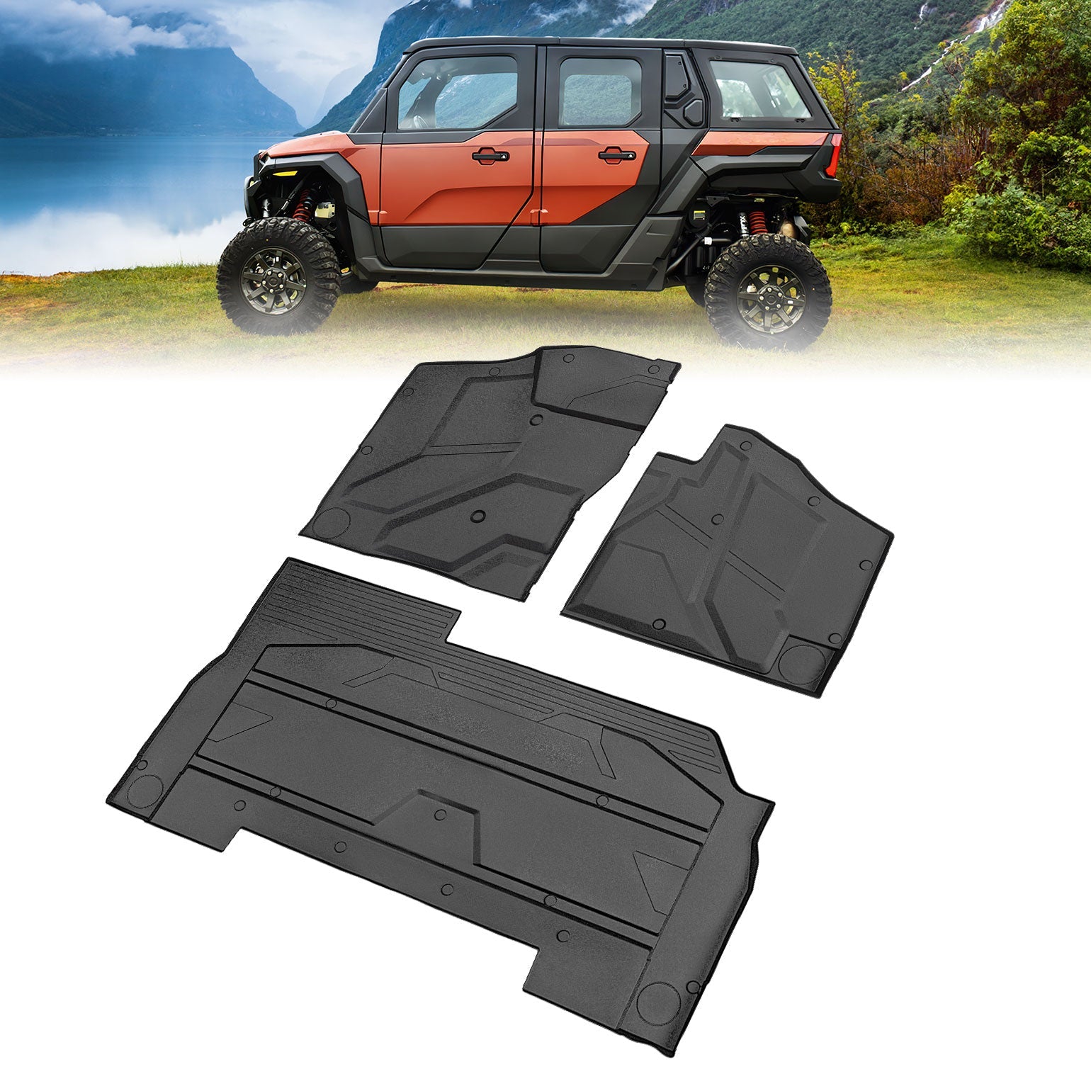 Photo of Kemimoto Front and Rear TPE Floor Mat for Polaris Xpedition XP 5/ADV 5 2024+ by Kemimoto - Premium for UTVs / Side by Sides