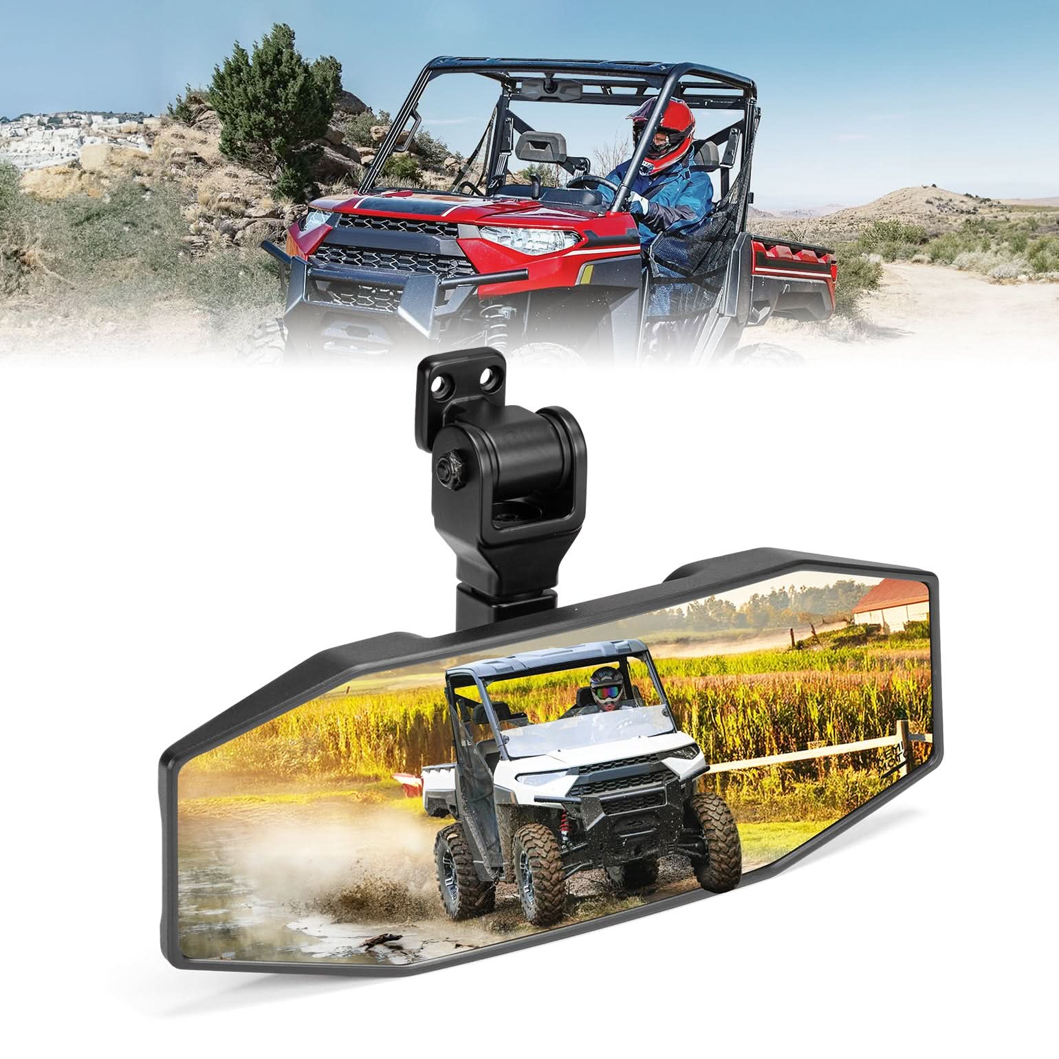 Photo of UTV Rear View Mirror for Polaris Ranger 1000 XP 900 500 570/Crew by Kemimoto - Premium for UTVs / Side by Sides