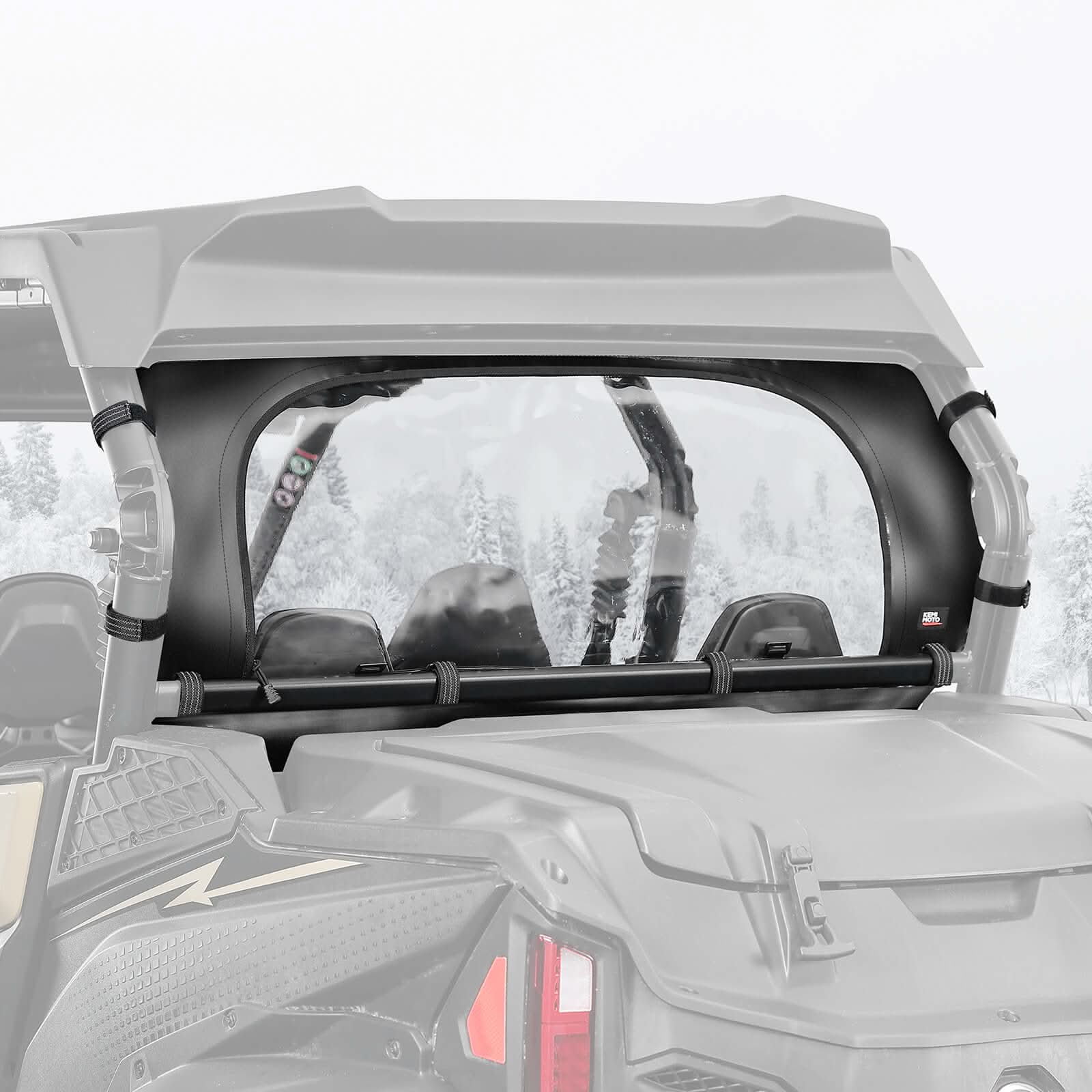 Photo of Soft Rear Windshield Roll Up/Down for CFMOTO ZForce 950 2023+ by Kemimoto - Premium for UTVs / Side by Sides