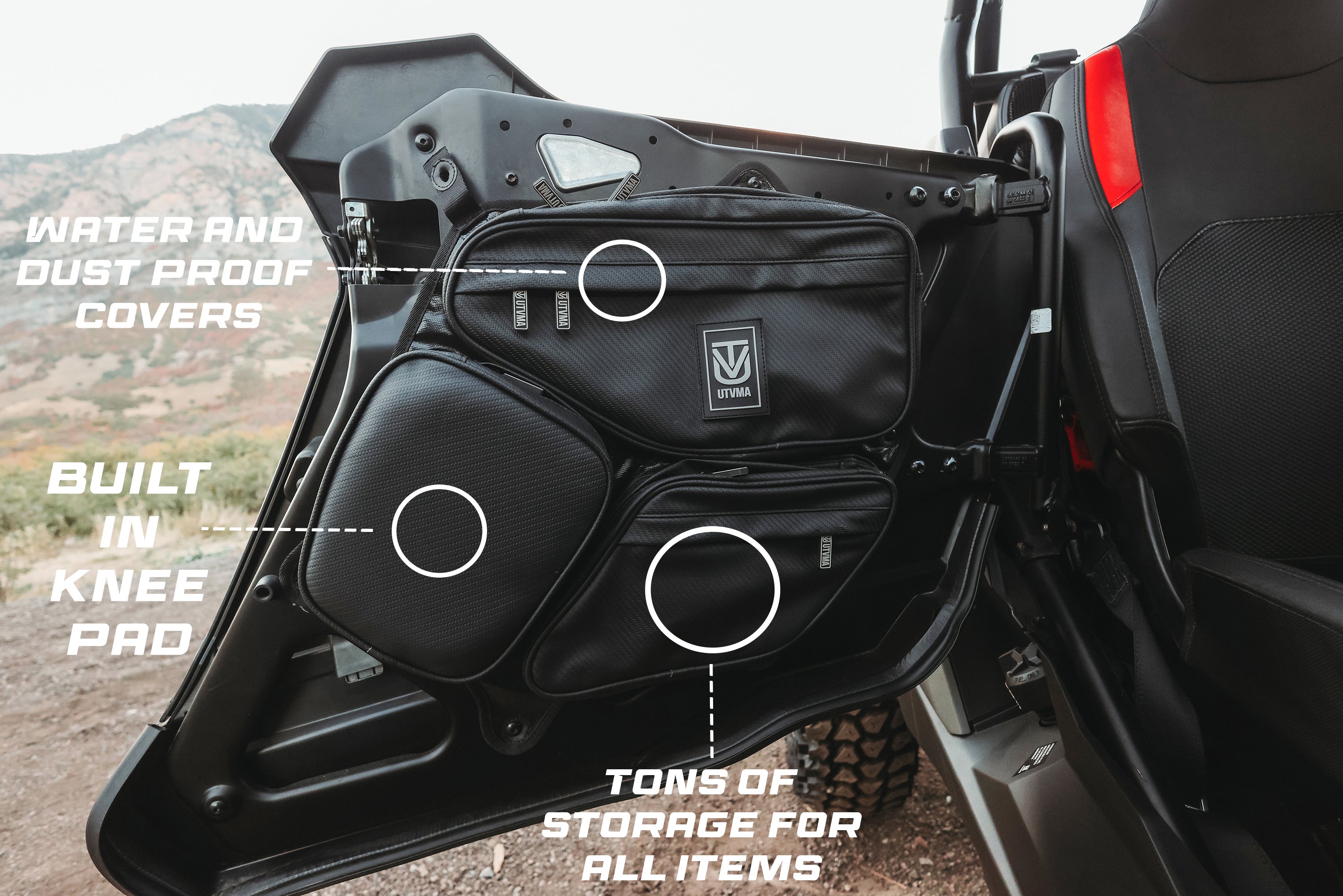 Photo of RZR 1000 Rear Door Bag Set (2024+) by UTV Mountain Accessories - Premium Door Bags for UTVs / Side by Sides