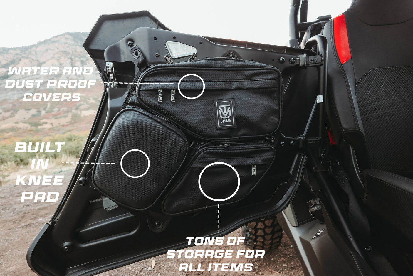 Photo of RZR 1000 Rear Door Bag Set (2024+) by UTV Mountain Accessories - Premium Door Bags & Door Accessories for UTVs / Side by Sides