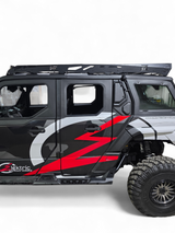 2024+ Polaris Xpedition ADV5 4-Seat Roof Rack vehicle side view rear with roof rack — Elektric Offroad