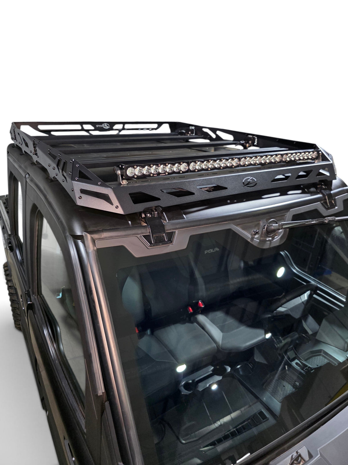 2024+ Polaris Xpedition XP5 / ADV5 4-Seat Roof Rack roof rack installed front view — Elektric Offroad