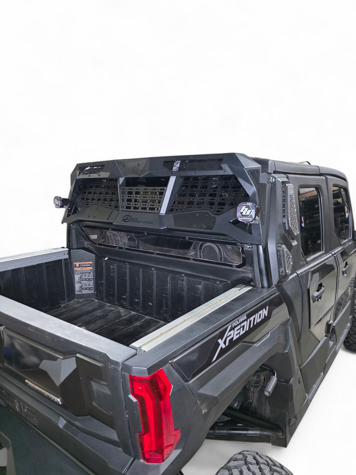 2024+ Polaris Xpedition XP Headache Rack rack installed behind cab — Elektric Offroad