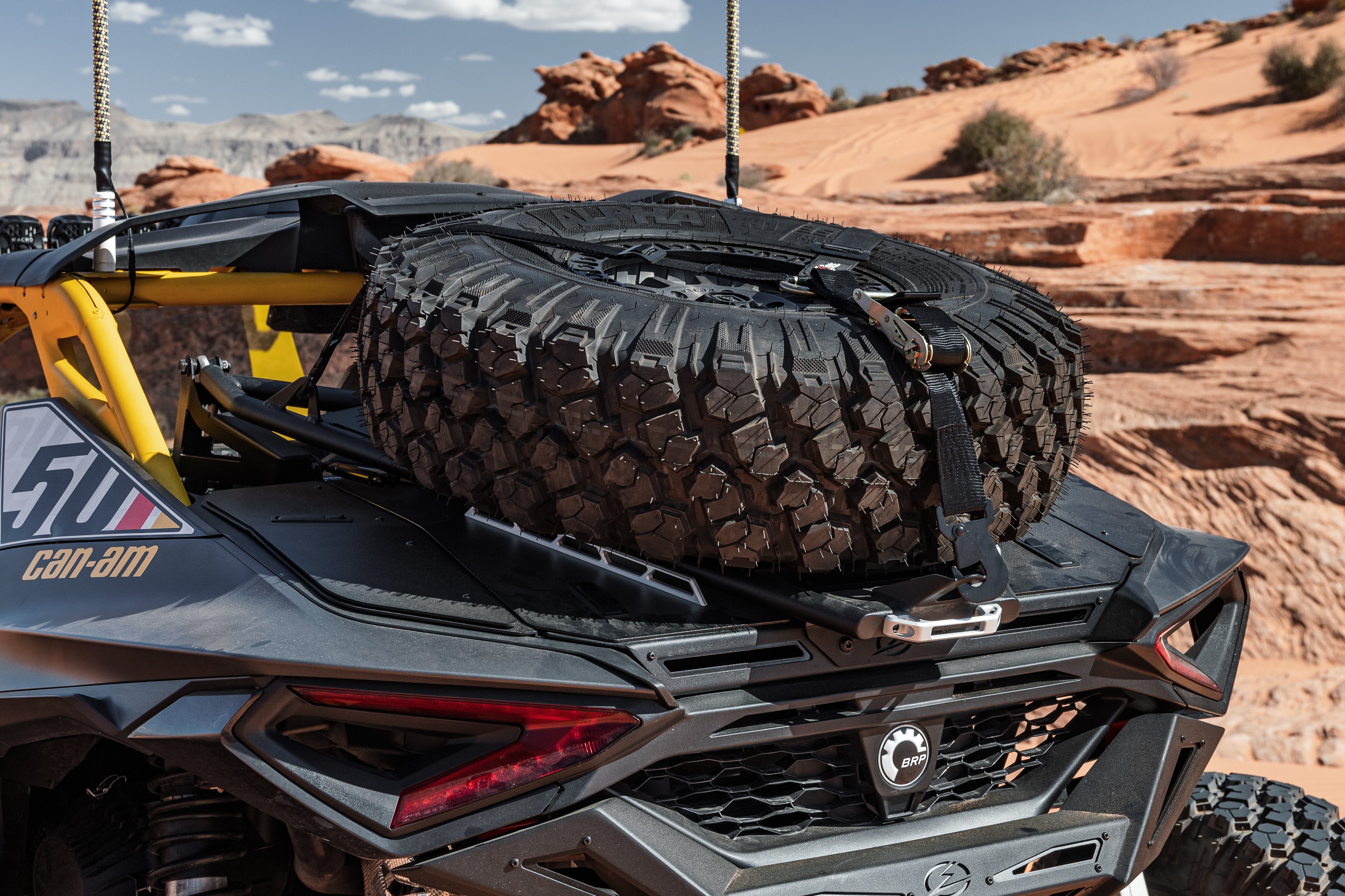 Photo of 2024 to Current Can-am Maverick R Volt Tire Rack for Volt Baja Box by Elektric Offroad - Premium for UTVs / Side by Sides