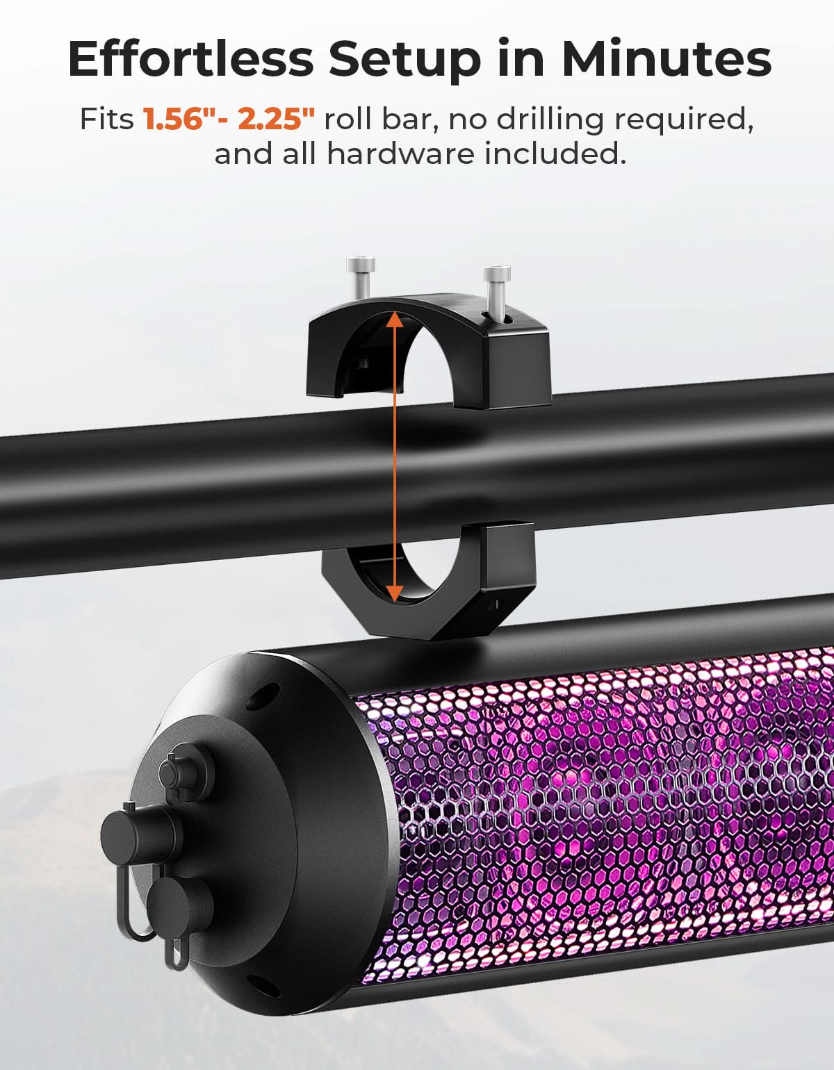 Photo of UTV Bluetooth Sound Bar 32" RGB Waterproof Speaker for Polaris Can-Am 2025 by Kemimoto - Premium for UTVs / Side by Sides