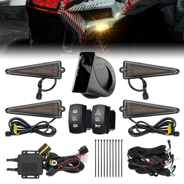Photo of UTV Turn Signal Kit with 110D Horn for Polaris|Can-Am|Teryx|CFMOTO by Kemimoto - Premium for UTVs / Side by Sides