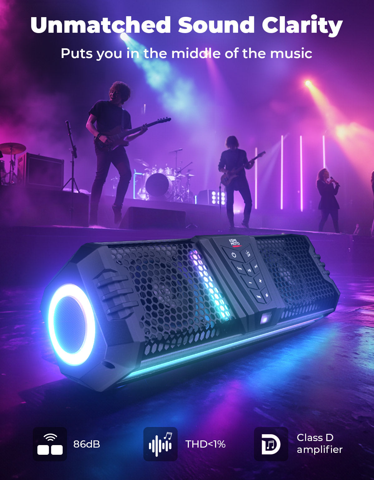 Photo of KEMIMOTO Midnight 40 16'' RGB Bluetooth Sound Bar for UTV Golf Cart Marine Boat by Kemimoto - Premium for UTVs / Side by Sides