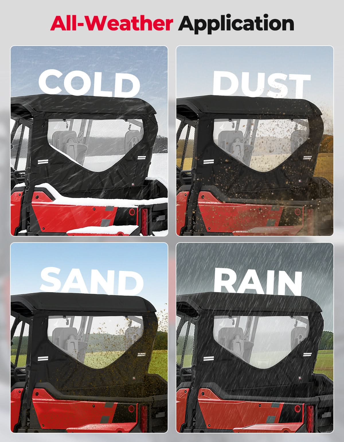 Photo of UTV Reflective Strips Design Back Window For Pioneer 1000 3P 6P (2016-2025) by Kemimoto - Premium for UTVs / Side by Sides