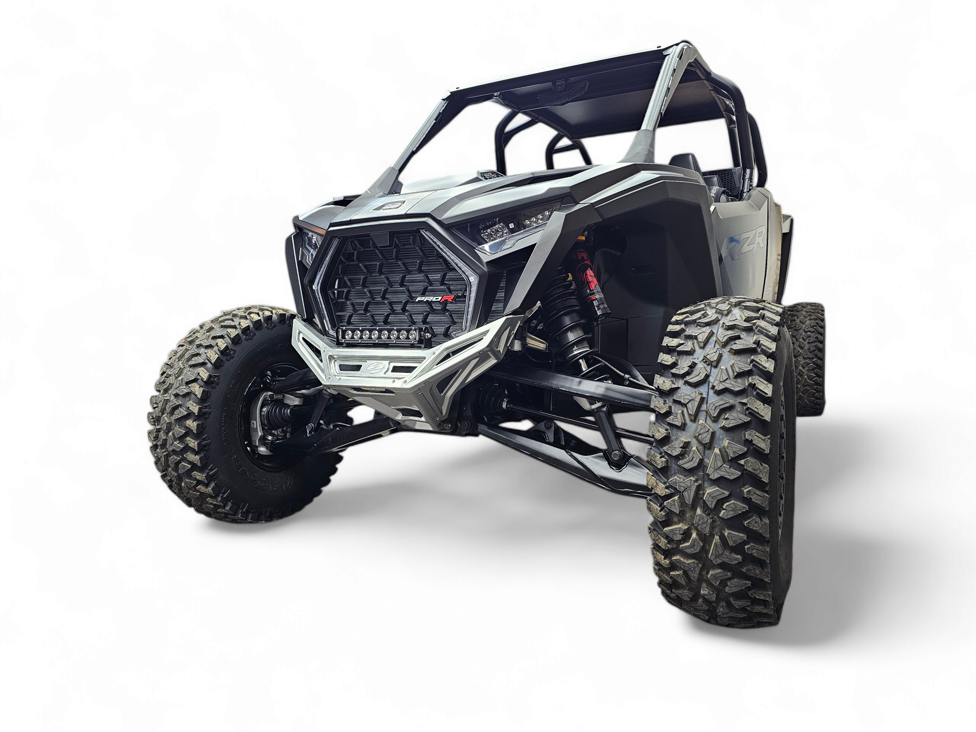 Photo of 2022-2025 Polaris RZR Pro R/ Turbo R Machined Billet Front Winch Bumper (Clear Anodize) by Elektric Offroad - Premium 2022+ Polaris RZR Pro R/ Turbo R Machined Billet Front Winch Bumper (Clear Hard Anodize) for UTVs / Side by Sides