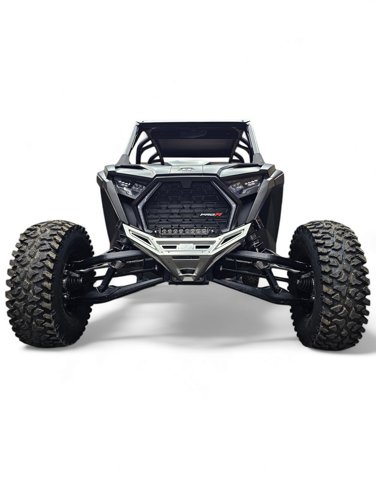 Photo of 2022-2025 Polaris RZR Pro R/ Turbo R Machined Billet Front Winch Bumper (Clear Anodize) by Elektric Offroad - Premium 2022+ Polaris RZR Pro R/ Turbo R Machined Billet Front Winch Bumper (Clear Hard Anodize) for UTVs / Side by Sides