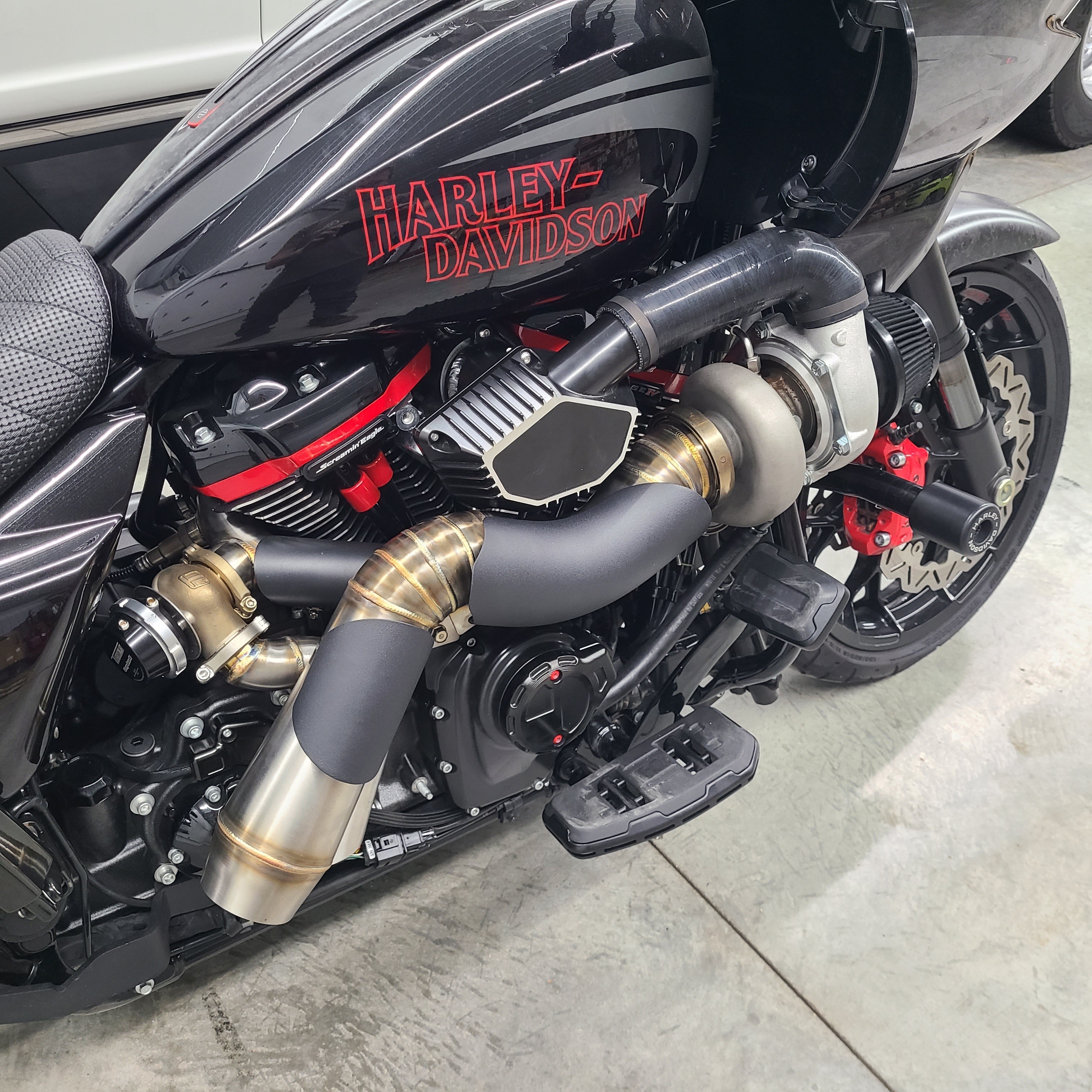 Harley M8 Touring Turbo Kit Pie Cut Exhaust Pipe - Upgrade Only