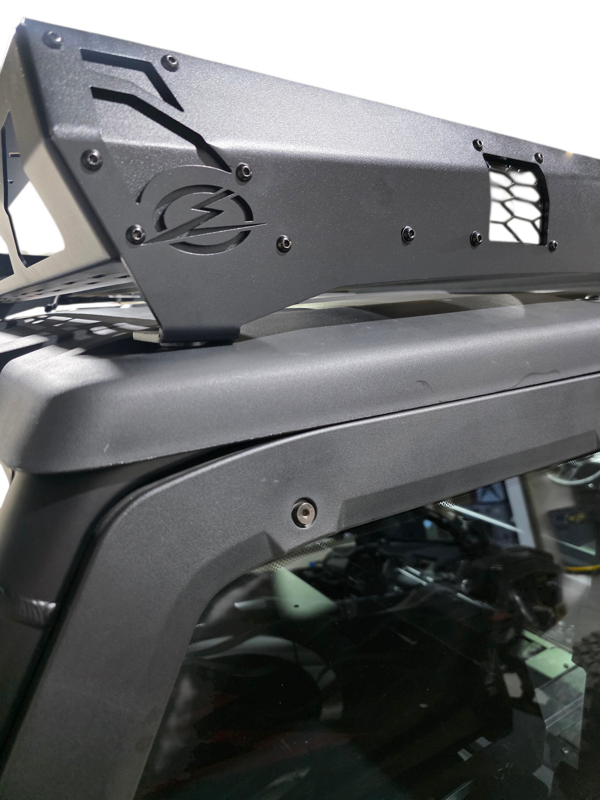 2024+ Polaris Xpedition ADV5 4-Seat Roof Rack side rail mounting detail — Elektric Offroad