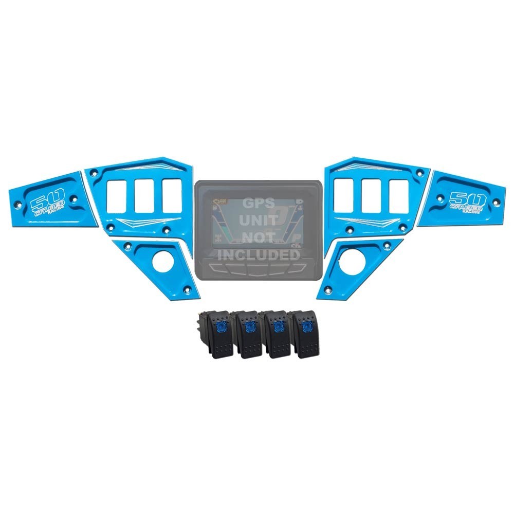 50 Caliber Racing RZR Dash Panel Digital GPS 6 Piece with Switches