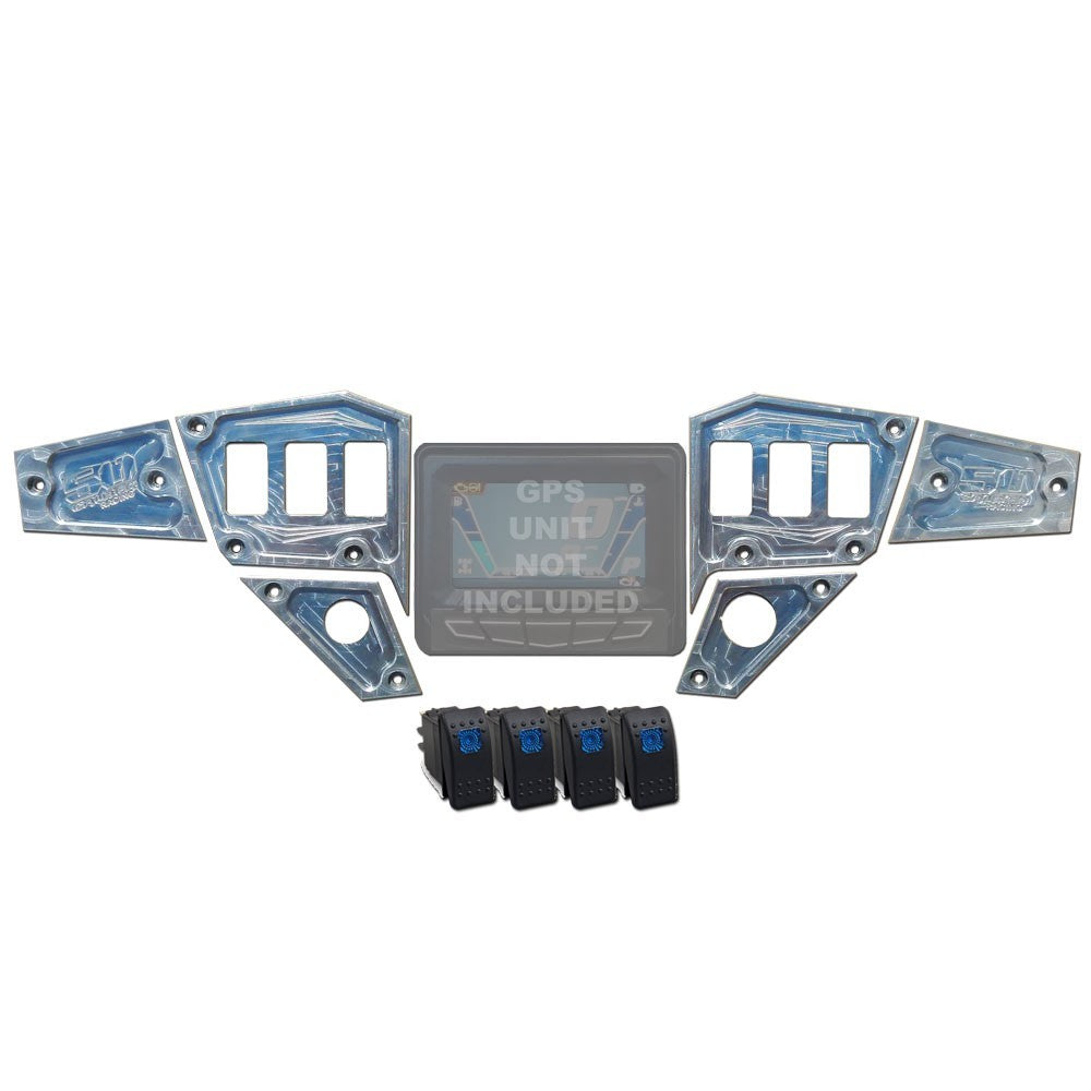 50 Caliber Racing RZR Dash Panel Digital GPS 6 Piece with Switches