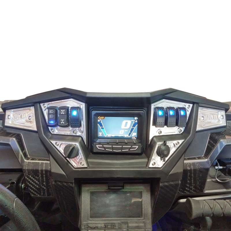 50 Caliber Racing RZR Dash Panel Digital GPS 6 Piece with Switches