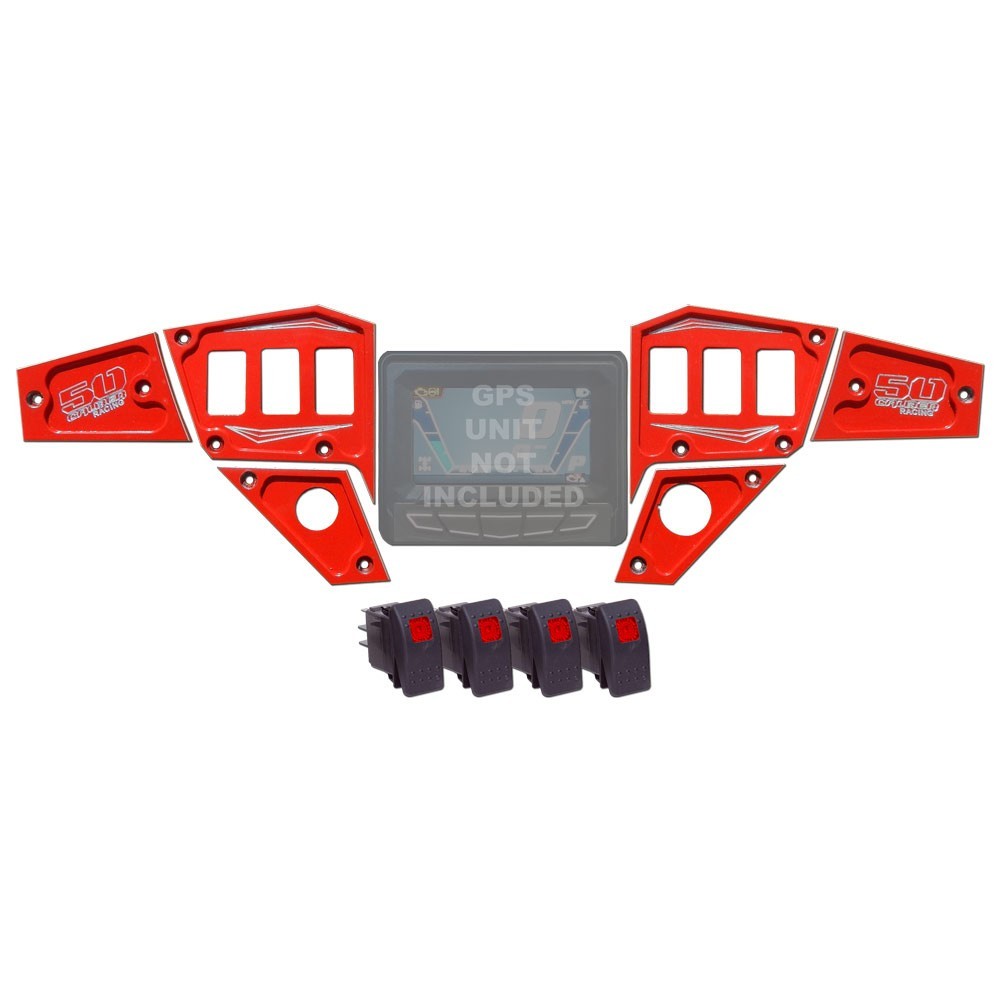 50 Caliber Racing RZR Dash Panel Digital GPS 6 Piece with Switches