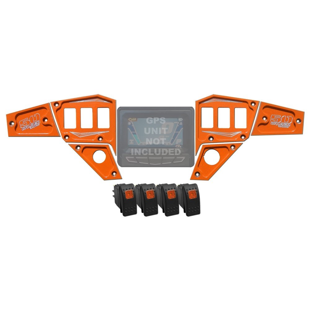 50 Caliber Racing RZR Dash Panel Digital GPS 6 Piece with Switches