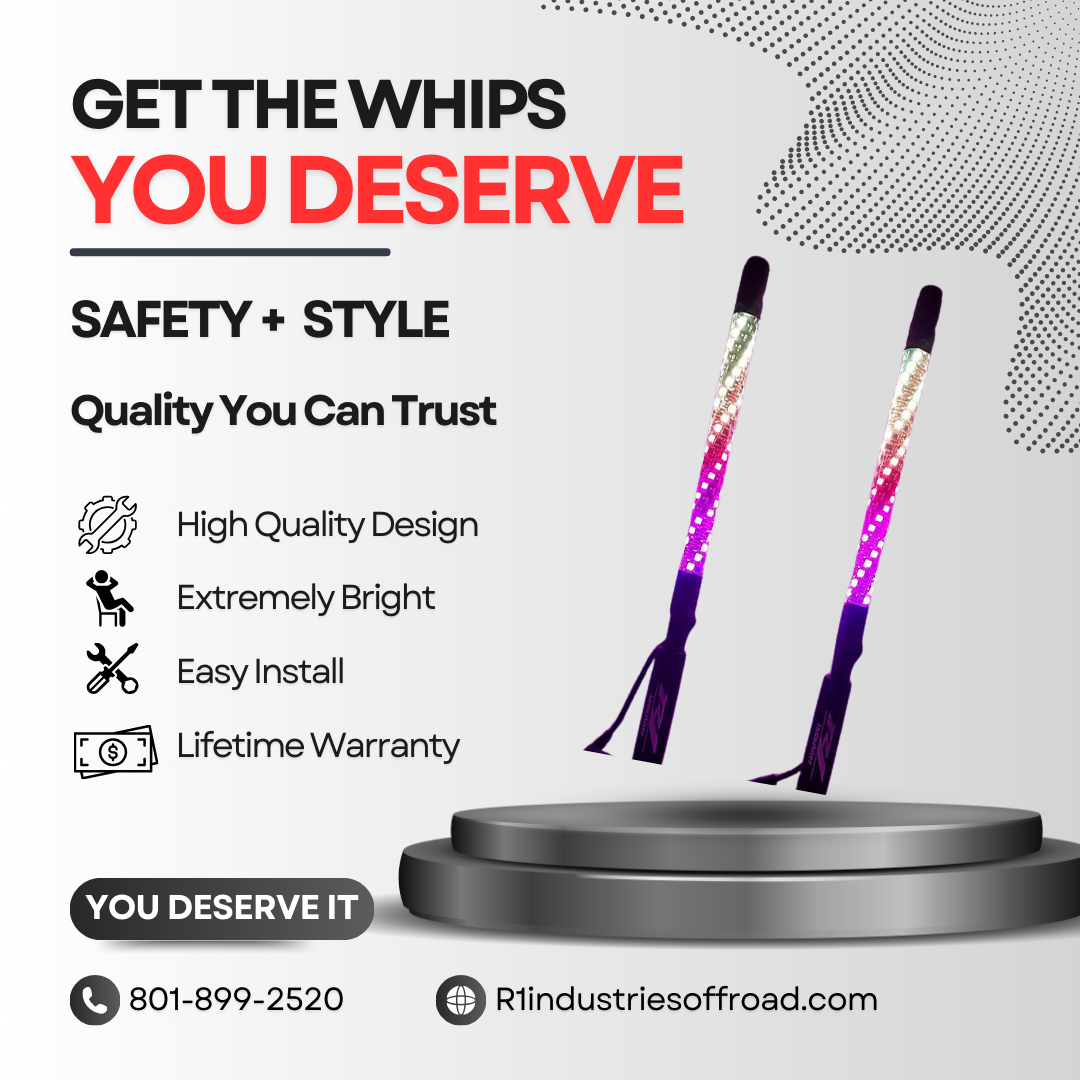 Bright LED Light Whips - R1 Industries - Lifetime Warranty