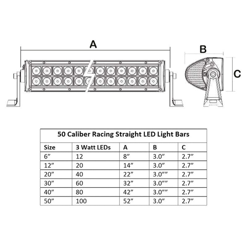 50 Caliber Racing 50 inch LED Light Bar