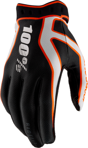 100% Ridefit Riding Gloves - White/Red/Black, 2XL