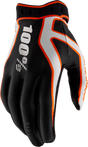 100% Ridefit Riding Gloves - White/Red/Black, Large