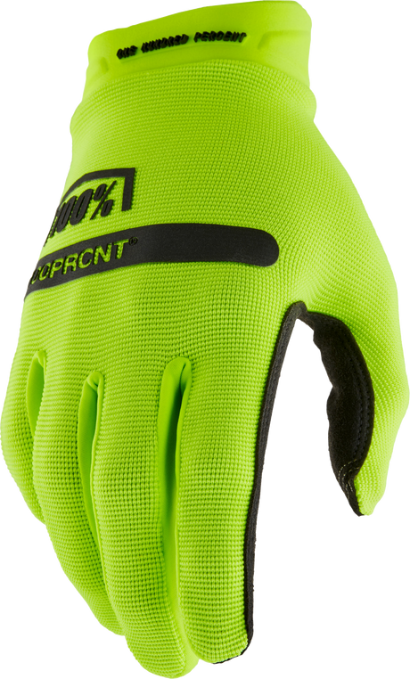 100% Ridecamp Riding Gloves - Fluorescent Yellow, XL